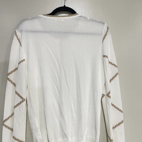 Valentino Roma size small S cardigan white beige bow long sleeve button up - Picture 5 of 7